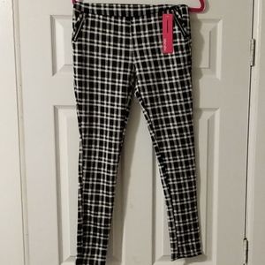 SHOSHO black and white plaid skinny pants